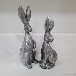 Pottery Barn Bunnies
Approximately 7” and 8.5”
Color looks like silver pewter